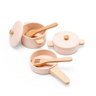 Wooden pan set (pink)